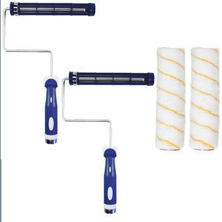 2 X Paint Roller Brush Plastic 9 in. Handle Painting Painter Supplies Metal Tool | The Home Depot