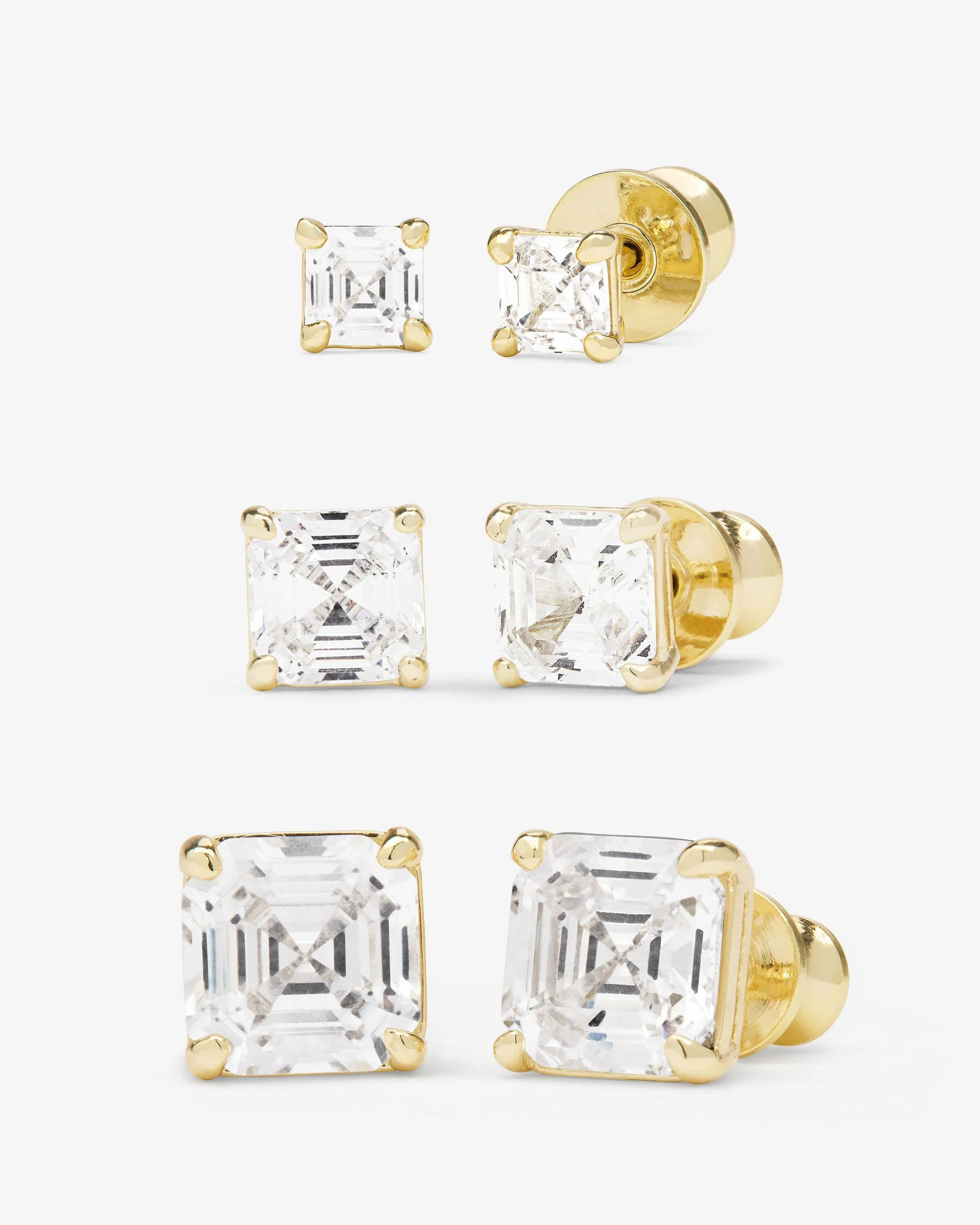 The Queen's Stud Set - Gold|White Diamondettes | Melinda Maria Jewelry