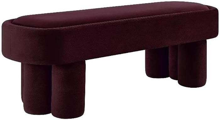 Modway Mossi 52-Inch Modern Oval Performance Velvet Bench in Mulberry \u2013 Upholstered Accent B... | Amazon (US)