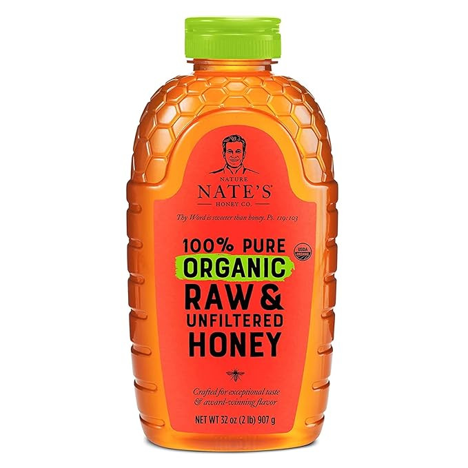 Nate's Organic 100% Pure, Raw & Unfiltered Honey - USDA Certified Organic - 32oz. Squeeze Bottle | Amazon (US)