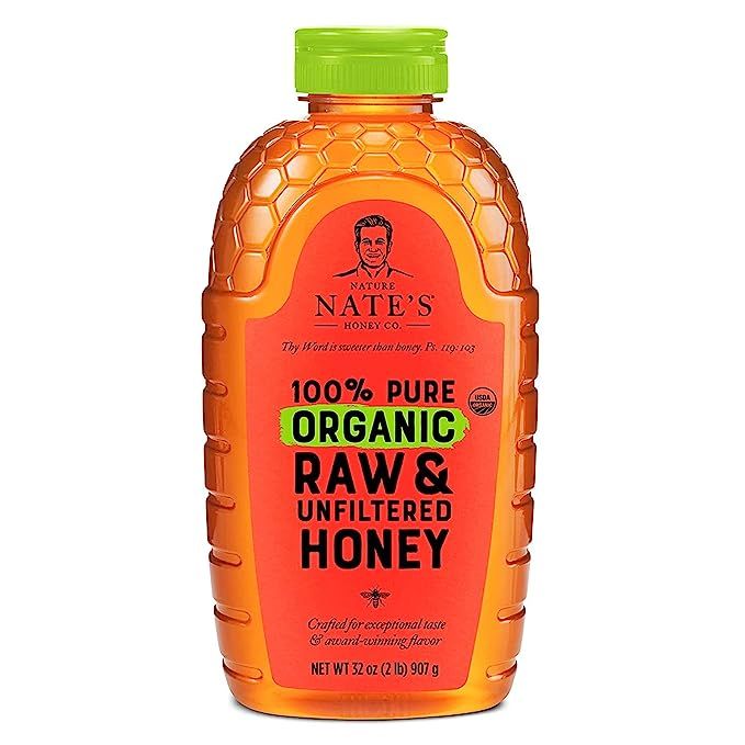 Nate's Organic 100% Pure, Raw & Unfiltered Honey - USDA Certified Organic - 32oz. Squeeze Bottle | Amazon (US)