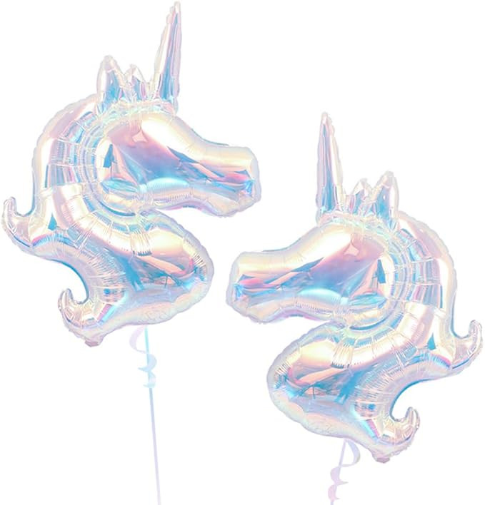 Transparent Iridescent Rainbow Unicorn Foil Balloon Arch Kit Clear Holographic Sparkle Glitter Un... | Amazon (US)