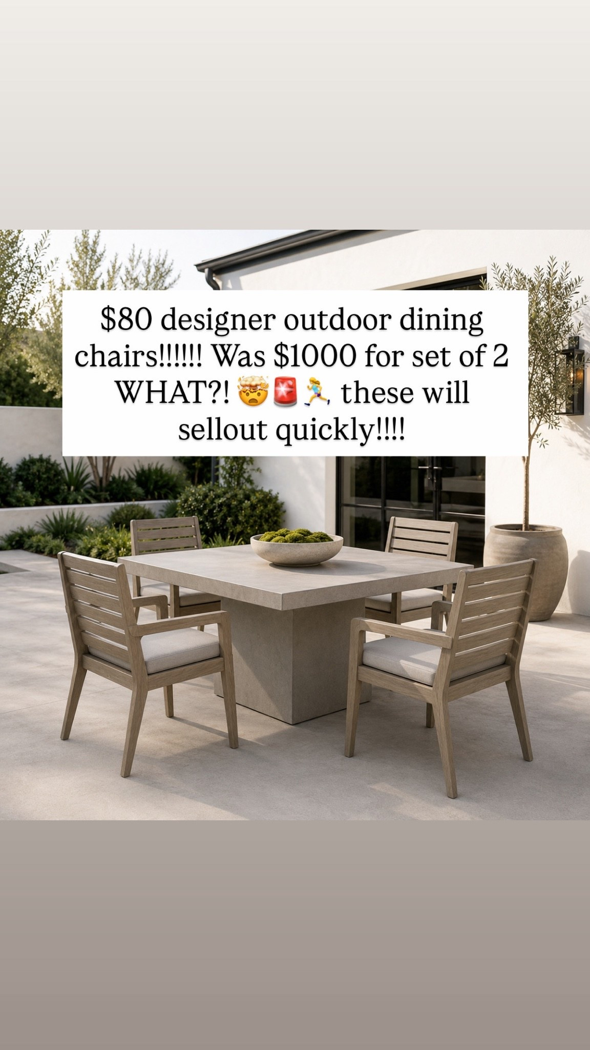 $80 designer outdoor dining chairs!!!!!! Was $1000 for set of 2 WHAT?! 🤯🚨🏃‍♀️ these will sellout quickly!!!!

#LTKSeasonal