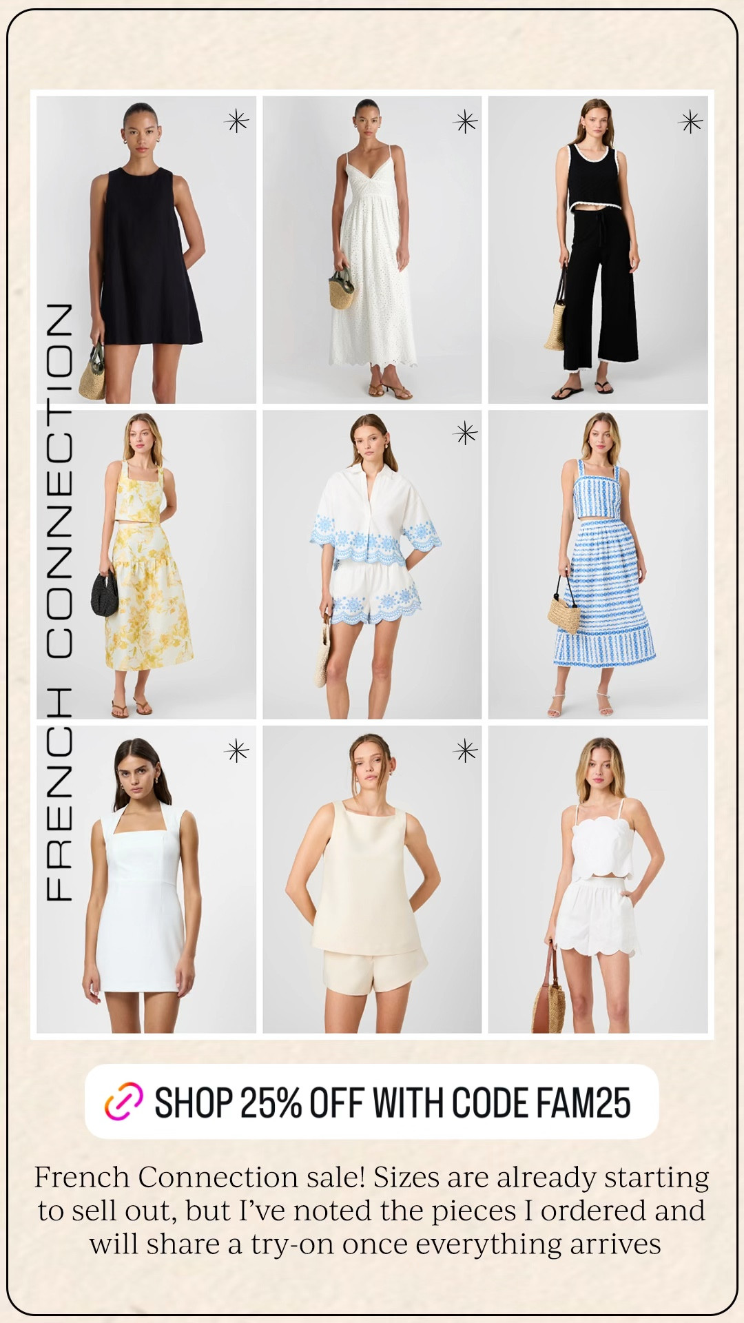 25% off French Connection with code FAM25! Will share my order once it arrives

#LTKSaleAlert