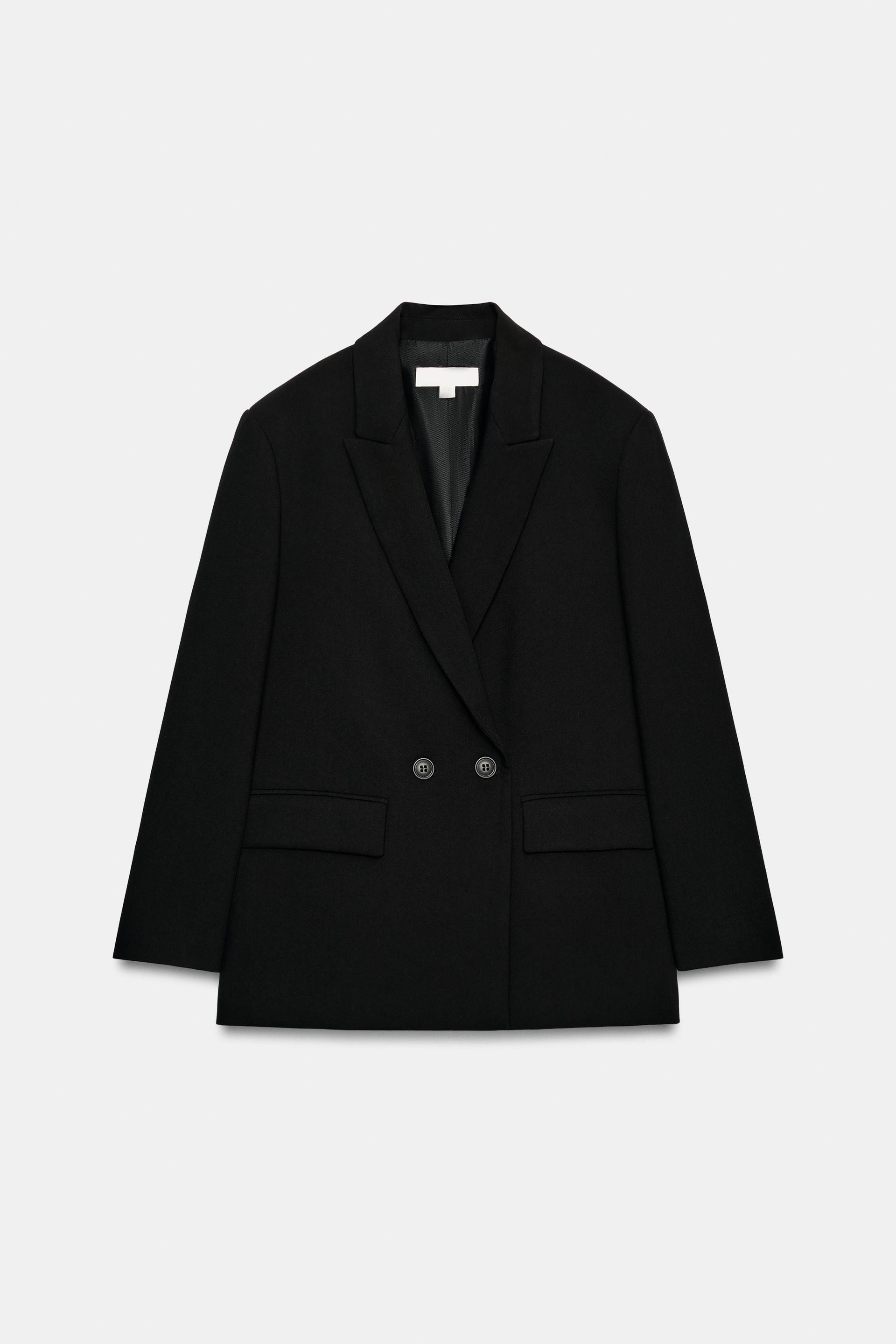 Zara - Oversized Double-Breasted Blazer - Oyster-White - L - Woman | Zara UK
