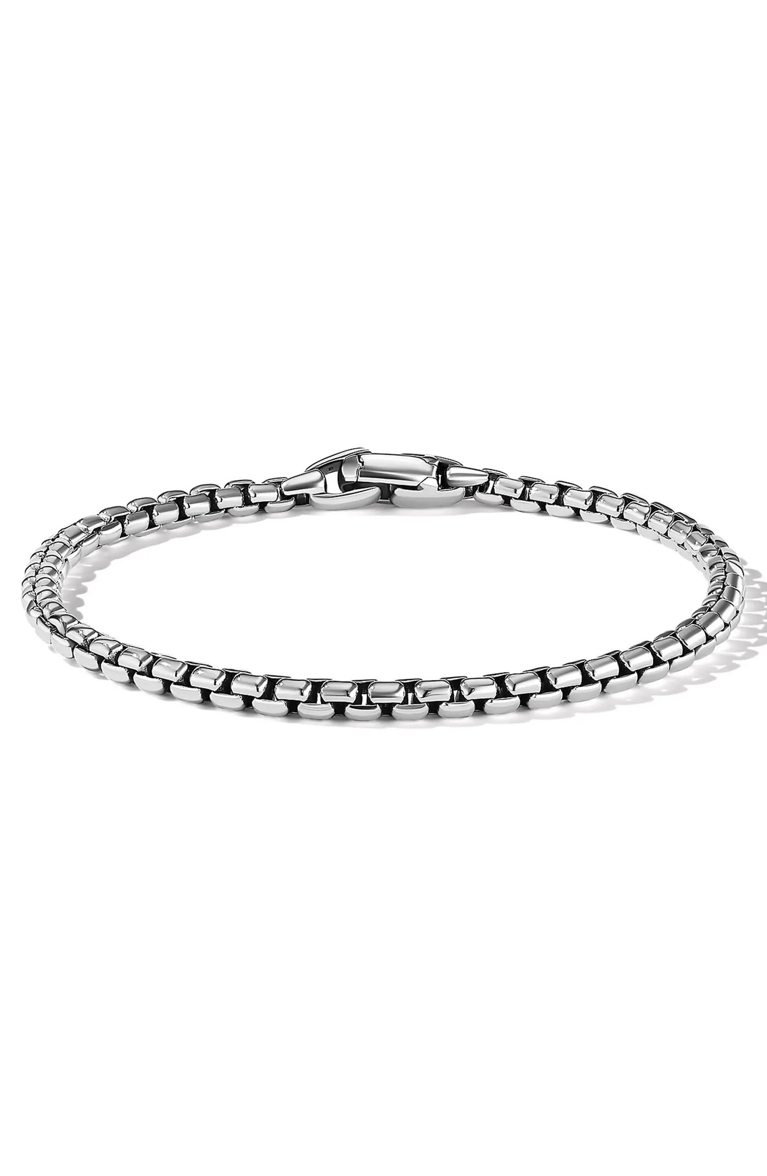Men's Box Chain Bracelet in Sterling Silver, 4mm | Nordstrom