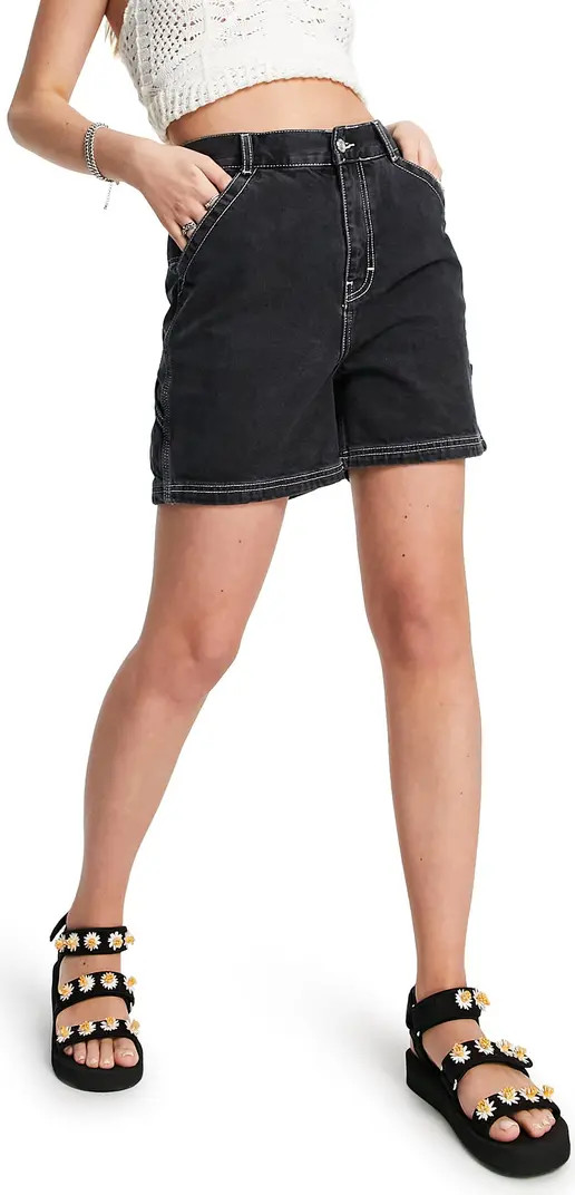 TOPSHOP Carpenter High Waist Denim Shorts | Nordstromrack | Nordstrom Rack
