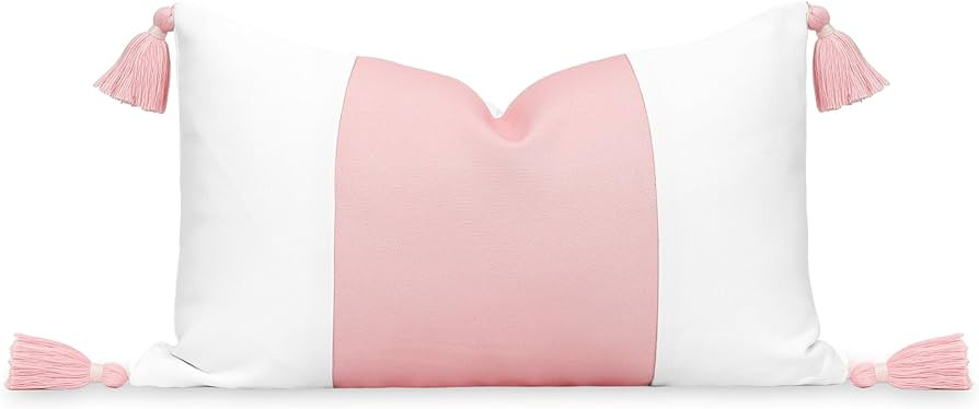 Hofdeco Premium Coastal Patio Indoor Outdoor Lumbar Pillow Cover Only, 12"x20" Water Repellent fo... | Amazon (US)