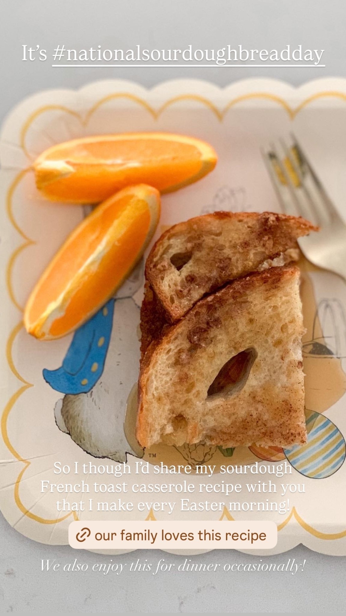 It’s #nationalsourdoughbreadday  So I though I’d share my sourdough French toast casserole recipe with you that I make every Easter morning! We also enjoy this for dinner occasionally! https://eleanorrosehome.com/2022/04/15/easter-brunch-baked-french-toast-casserole/

#LTKfoodie #LTKHome