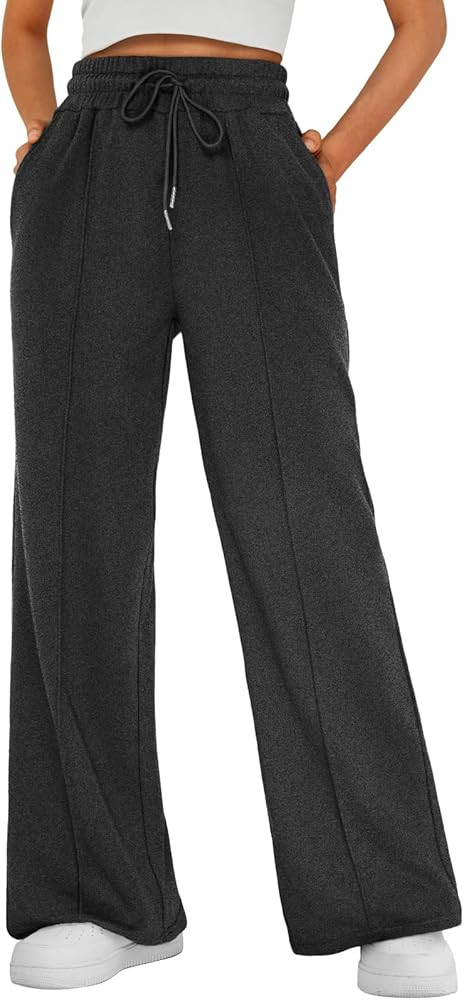 AUTOMET Womens Wide Leg Sweatpants Baggy Lounge Travel Pants Fall Fashion Outfits 2026 Winter Clo... | Amazon (US)