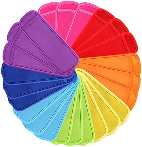 24 Pack Reusable Popsicle Bags Ice Pop Sleeves Antifreezing Sleeves,8 Colors | Amazon (US)