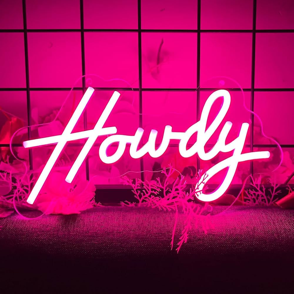 Howdy Neon Sign for Wall Decor, LED Neon Lights For Bedroom LED Wall Art USB Powered Adjustable B... | Amazon (US)