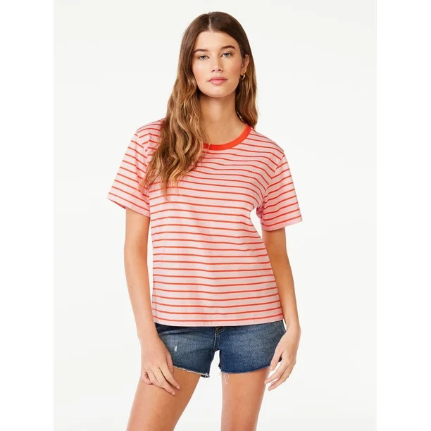 Free Assembly Women's Crop Box Tee with Short Sleeves, Sizes XS-XXXL | Walmart (US)