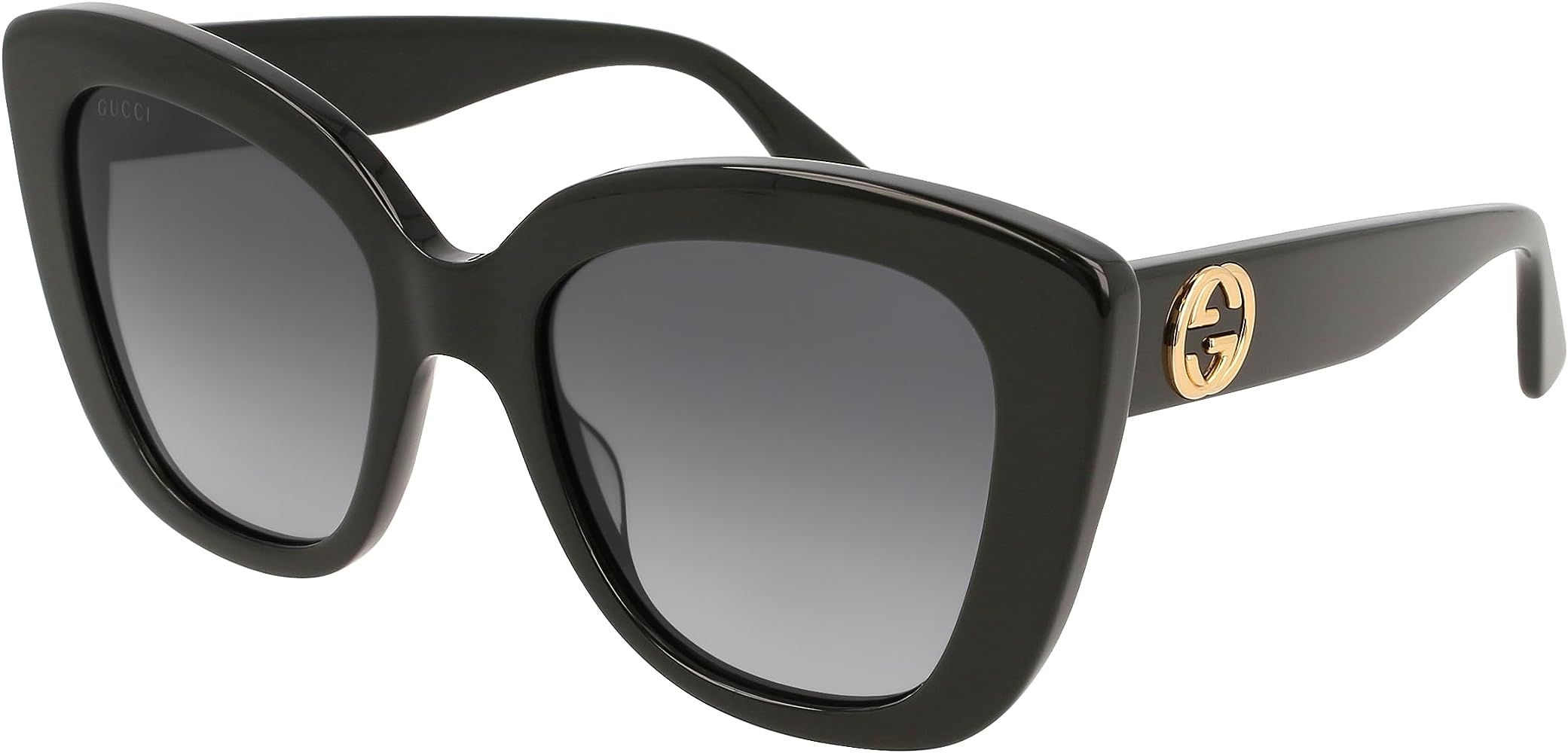 Gucci Womens Non-Polarized UV Protection Cat Eye Sunglasses Black O/S | Amazon (US)