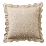 My Texas House Tan Floral Scallop 18" x 18" Outdoor Pillow | Walmart (US)