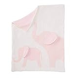 Mud Pie Pink Baby Blanket, Elephant Chenille | Amazon (US)