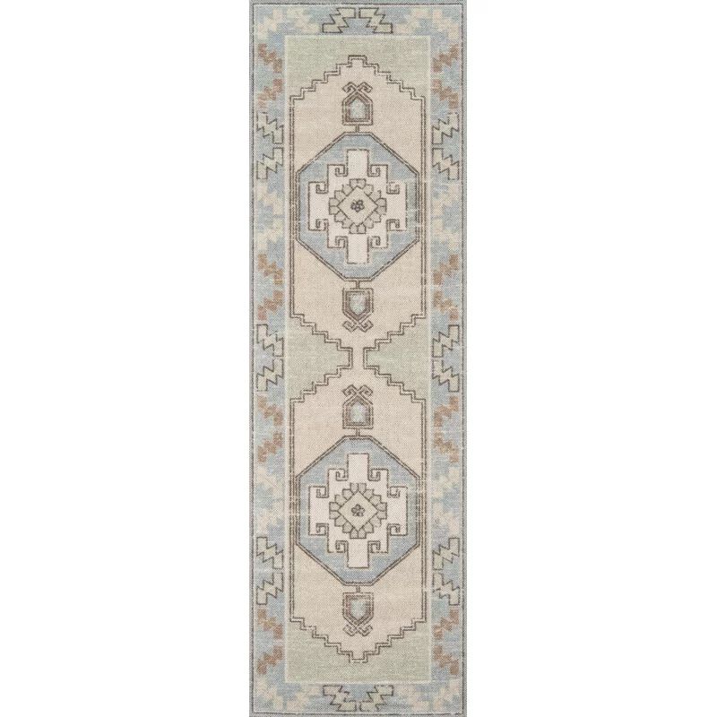 Fletcher Oriental Light Blue/Beige Area Rug | Wayfair North America