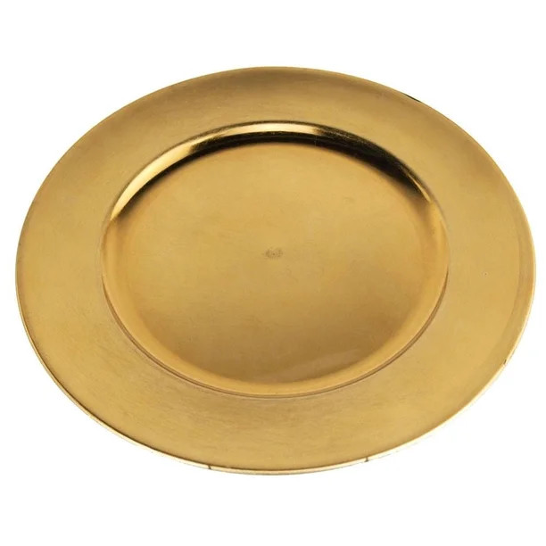 Decorative Metallic Round Plastic Charger Plate, 13-Inch, Gold - Walmart.com | Walmart (US)