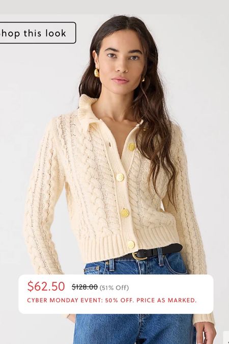 This J.Crew cardigan sweater is SO cute and the perfect top to wear on its own with jeans this winter. It’s marked down to $62, fully stocked, comes in other colors, and totally work appropriate. It would also be cute styled over a mini dress!!! 

#LTKSeasonal #LTKfindsunder100 #LTKCyberWeek