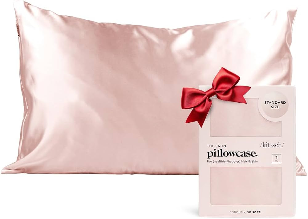 Kitsch Satin Pillowcase with Zipper for Hair & Skin, Softer Than Silk Pillow Cases Queen, Smooth ... | Amazon (US)