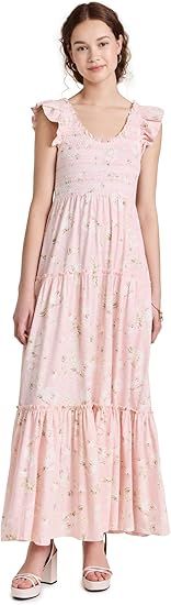 LOVESHACKFANCY Women's Chessie Maxi Dress | Amazon (US)