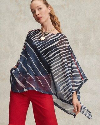 Chiffon Abstract Lines Poncho | Chico's