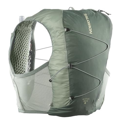 Salomon Active Skin 8 Unisex Running Hydration Vest Hiking Trail With Flasks Included, Easy Hydration, 8L Precision Fit, and Optimized Storage, Green, L | Amazon (UK)