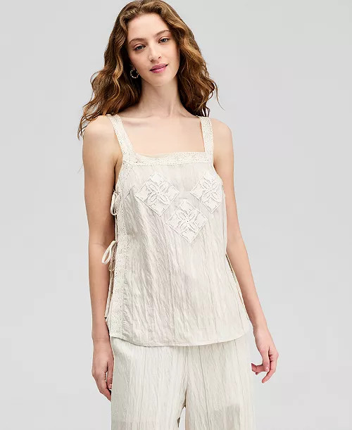 And Now This Women's Lace-Trim Side-Tie Tank Top, Macy's Exclusive - Macy's | Macy's