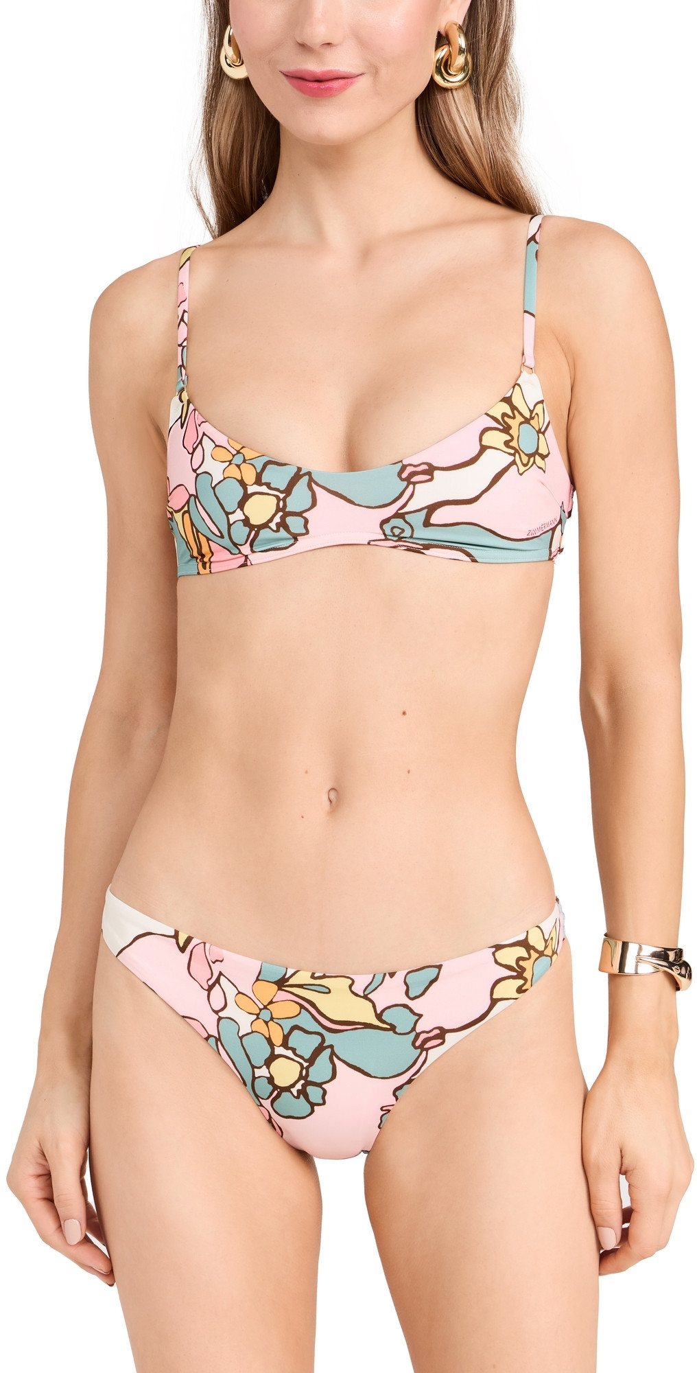 Zimmermann Maxine Scoop Bikini Set Pink Kaleidoscope Floral 0 | Shopbop