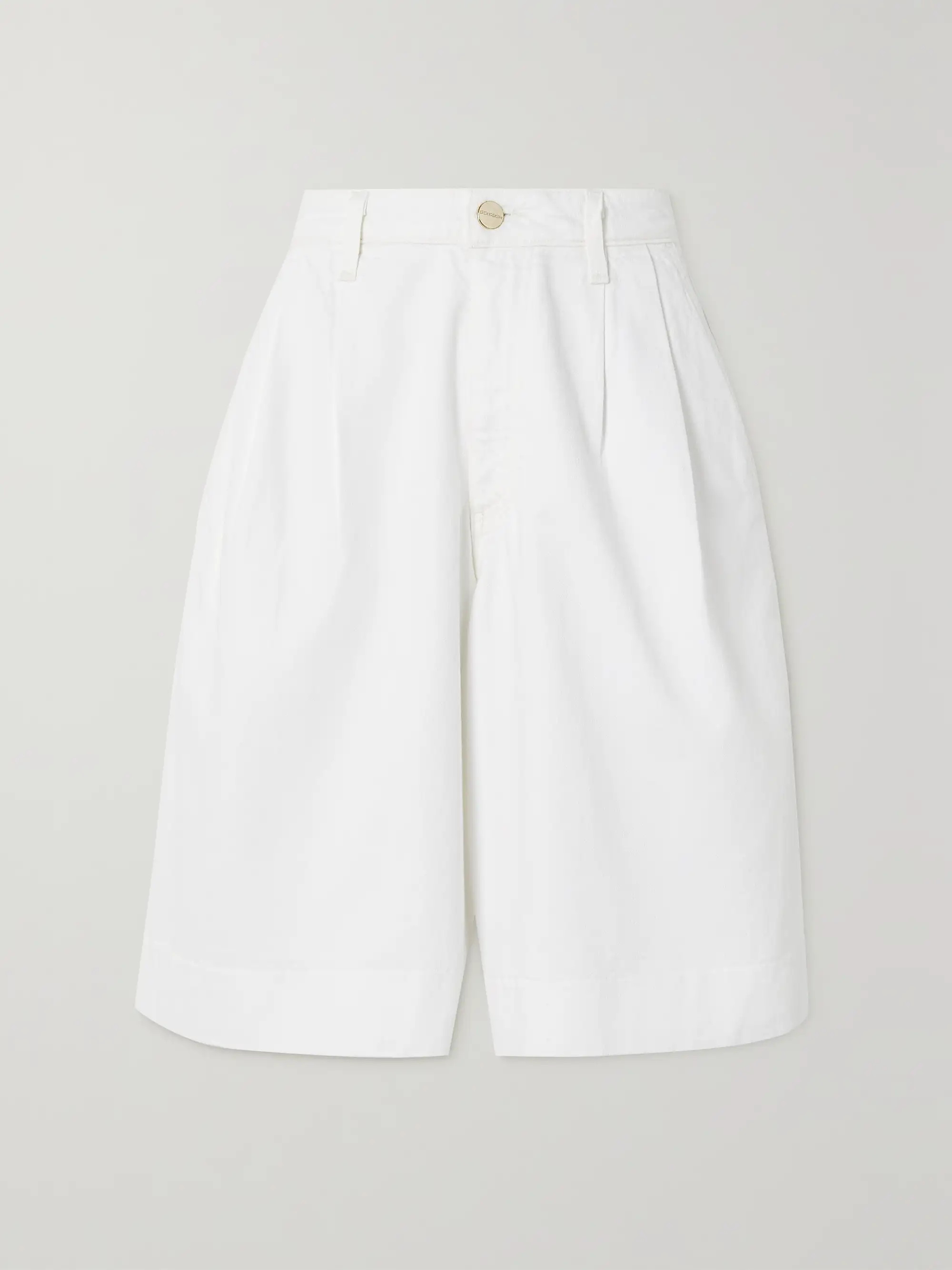 + NET SUSTAIN The Scout pleated organic denim shorts | NET-A-PORTER (US)