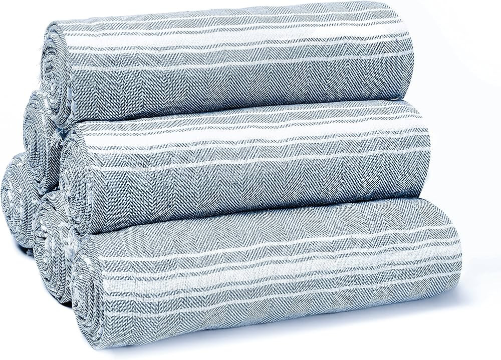 BELIZZI HOME Peshtemal Turkish Towel 100% Cotton Chevron Beach Towels Oversized 36x71 Set of 6, B... | Amazon (US)