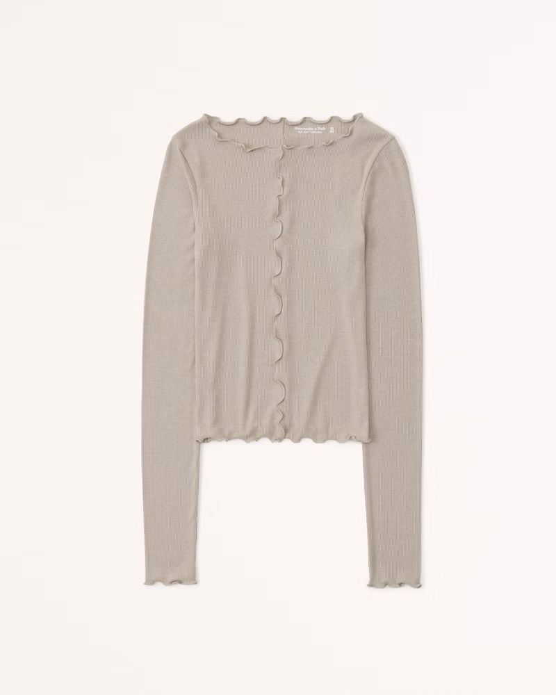 Women's Long-Sleeve Seamed Top | Women's New Arrivals | Abercrombie.com | Abercrombie & Fitch (US)