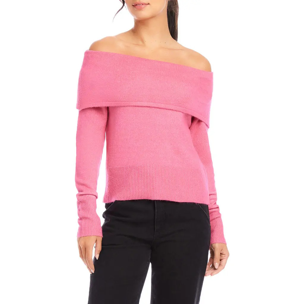 FIFTEEN TWENTY Monique Off the Shoulder Sweater in Pink at Nordstrom, Size Large | Nordstrom