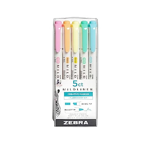 Zebra Pen Mildliner Double Ended Highlighter Set, Broad and Fine Point Tips, Assorted Fluorescent... | Amazon (US)