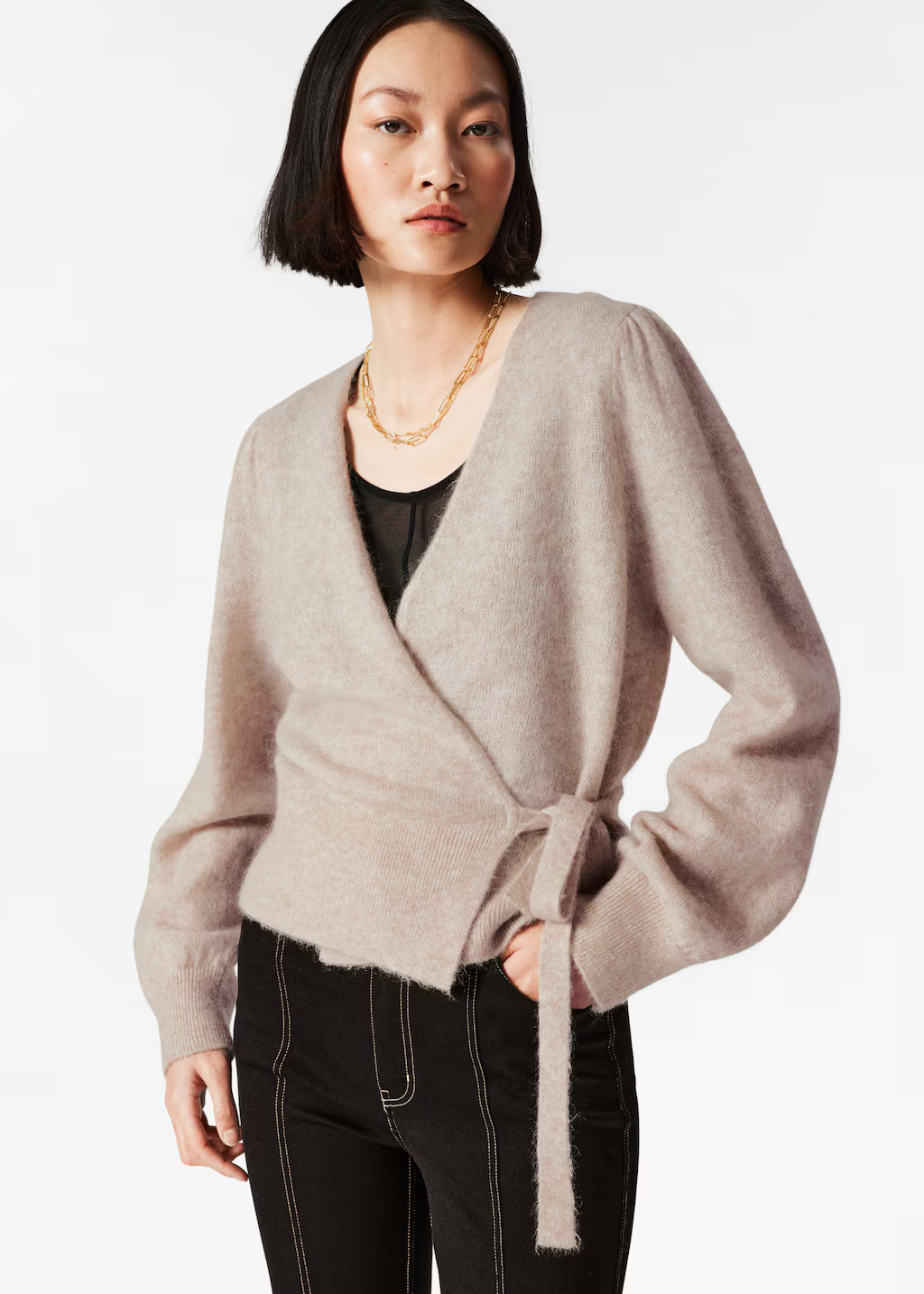 Mohair-Blend Knitted Wrap Cardigan | & Other Stories - US