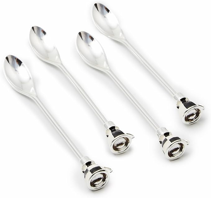 MACKENZIE-CHILDS Espresso Spoon Set, Cute Coffee Spoons and Teaspoons, Set of 4, Black-and-White ... | Amazon (US)