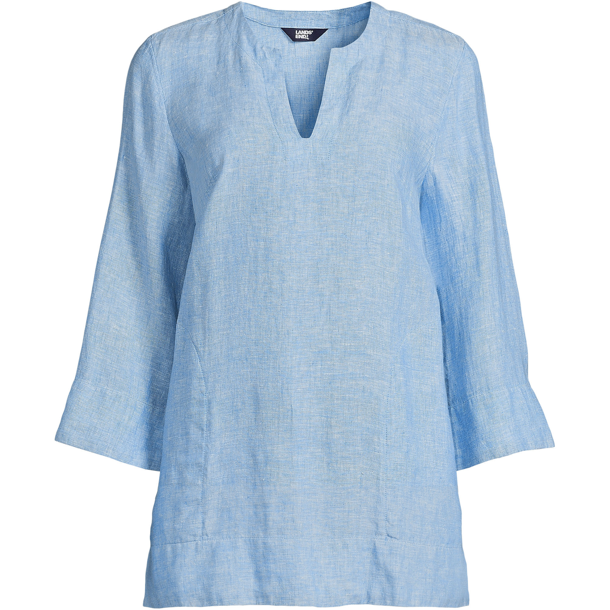 Women's Linen Split Neck Tunic Top | Lands' End (US)