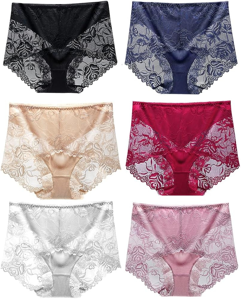 Women's High Waisted Brief Lace Panties, French Hipster underwear | Amazon (US)