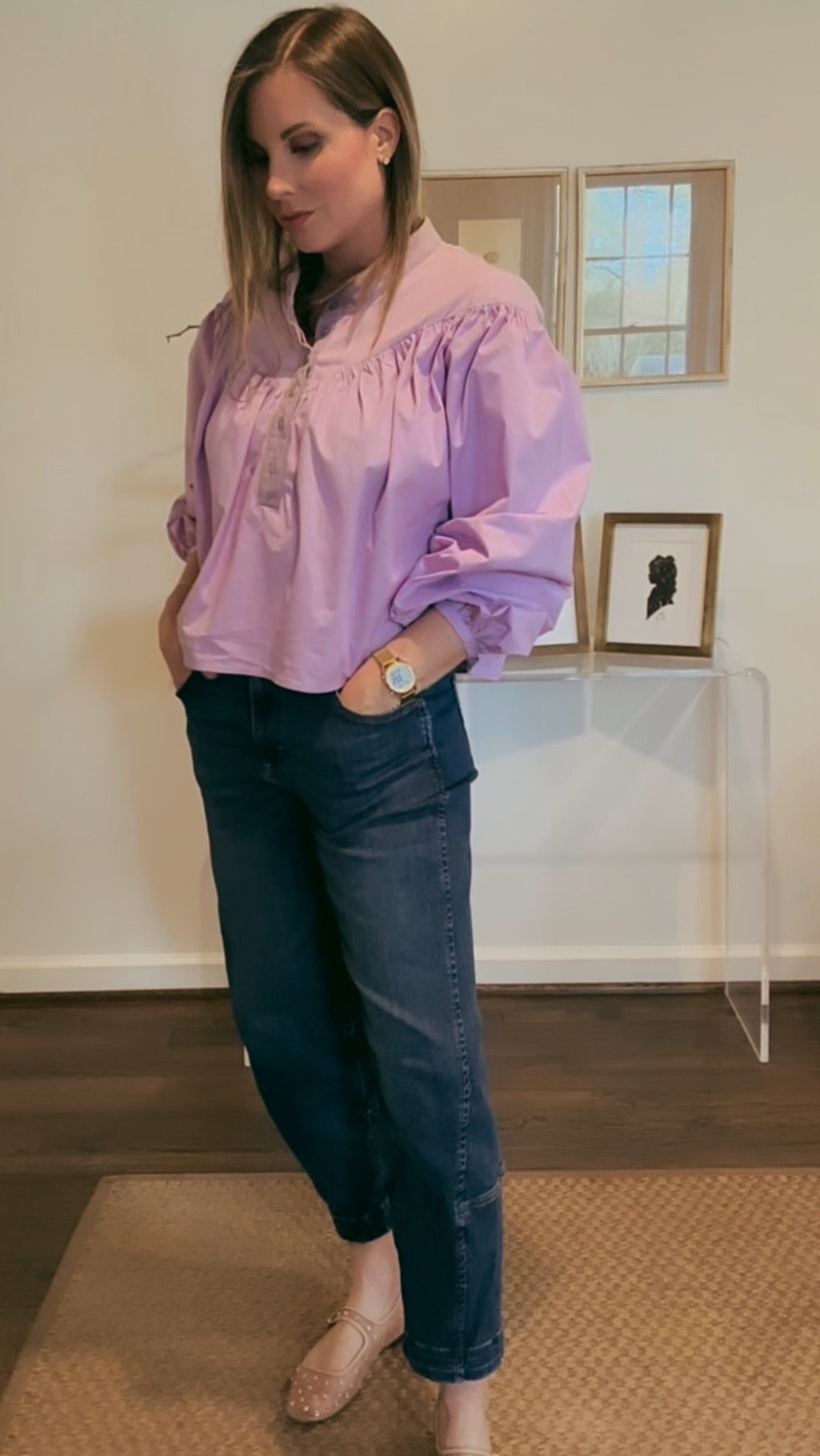 My favorite barrel jeans are back in stock! #SpringLooks 

#LTKWorkwear #LTKgrwm #LTKootd