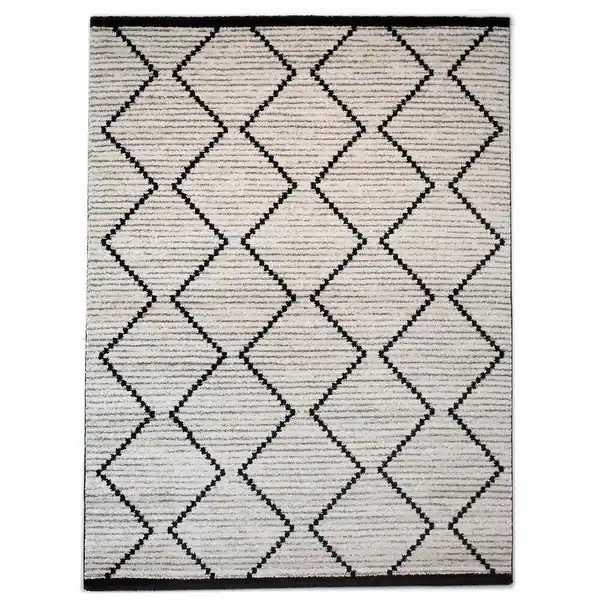 Oscar Modern Geometric Chevron Area Rug - 5' 3" x 7' - Off-White | Bed Bath & Beyond