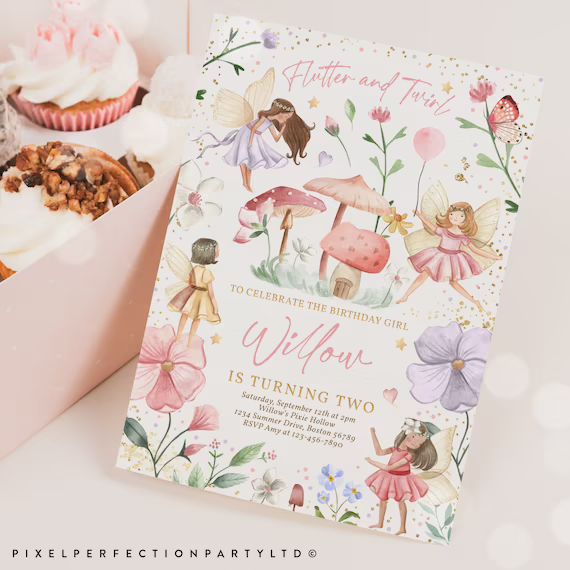 Editable Fairy Birthday Invitation Whimsical Enchanted Pixie Fairy Party Magical Floral Fairy Pri... | Etsy (US)