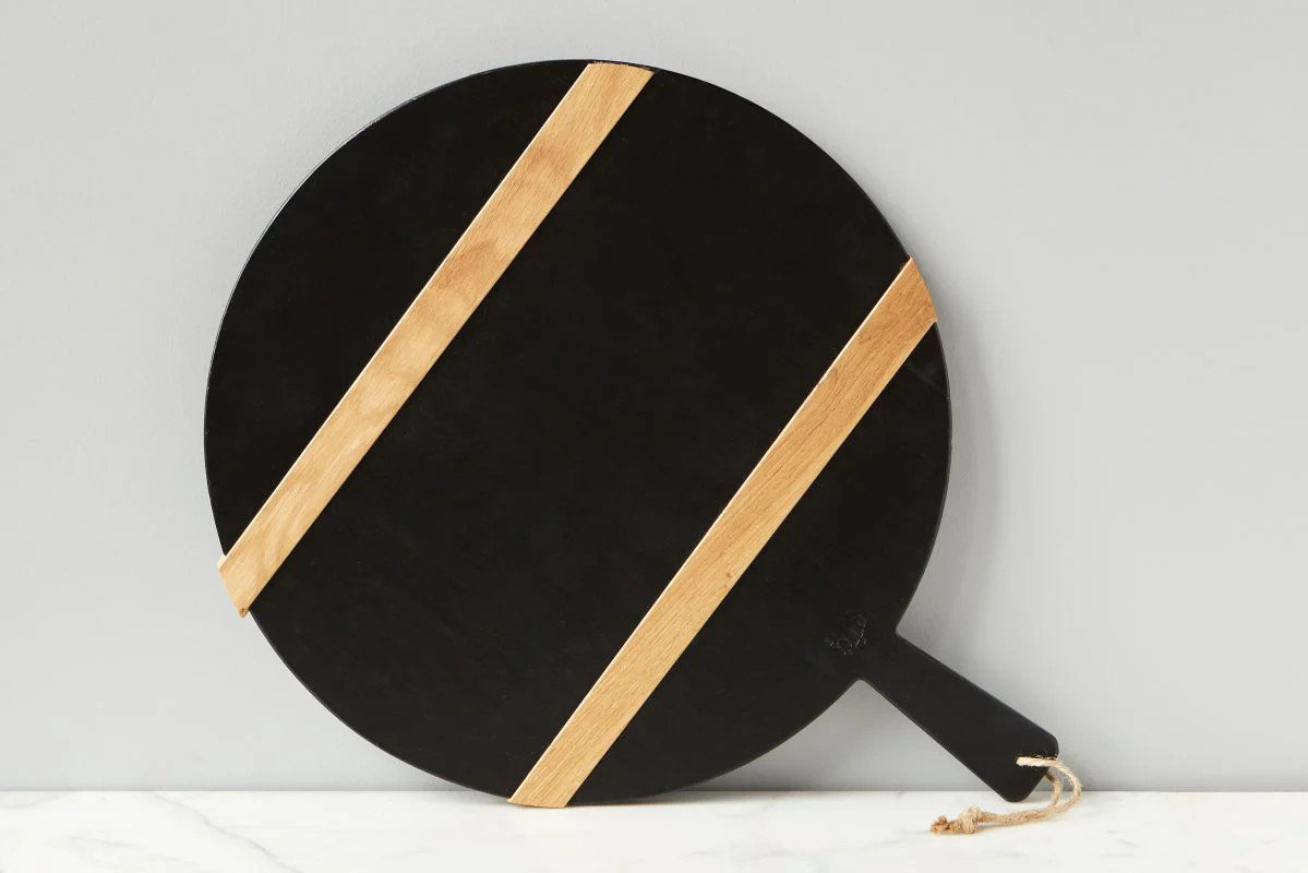 Black Round Mod Charcuterie Board, Medium | Burke Decor
