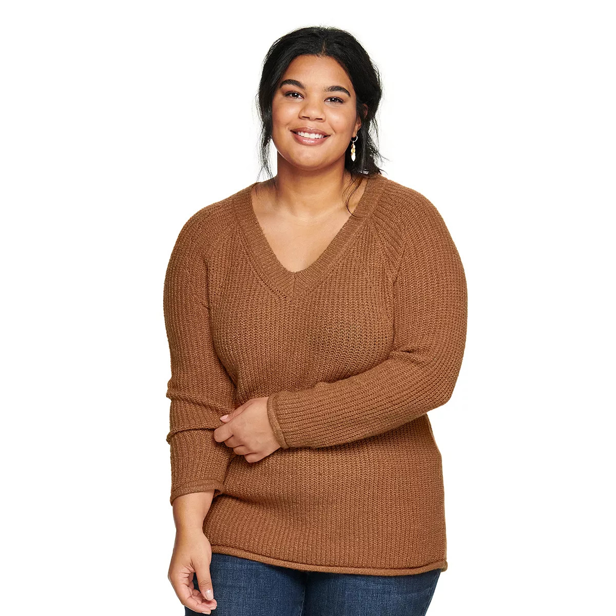 Plus Size Sonoma Goods For Life® Favorite V-Neck Pullover Sweater | Kohl's