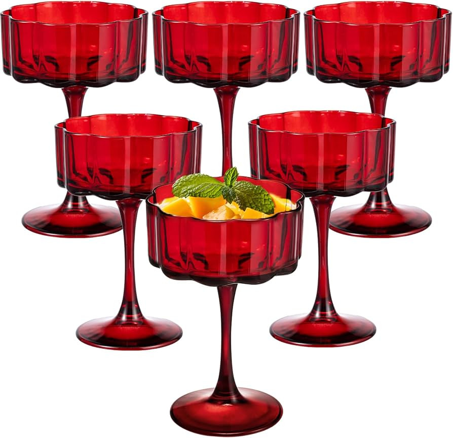 Vintage Champagne Coupes Glass Cute Martini Cocktail Glasses,13oz Crystal Martini Wine Glasses Se... | Amazon (US)