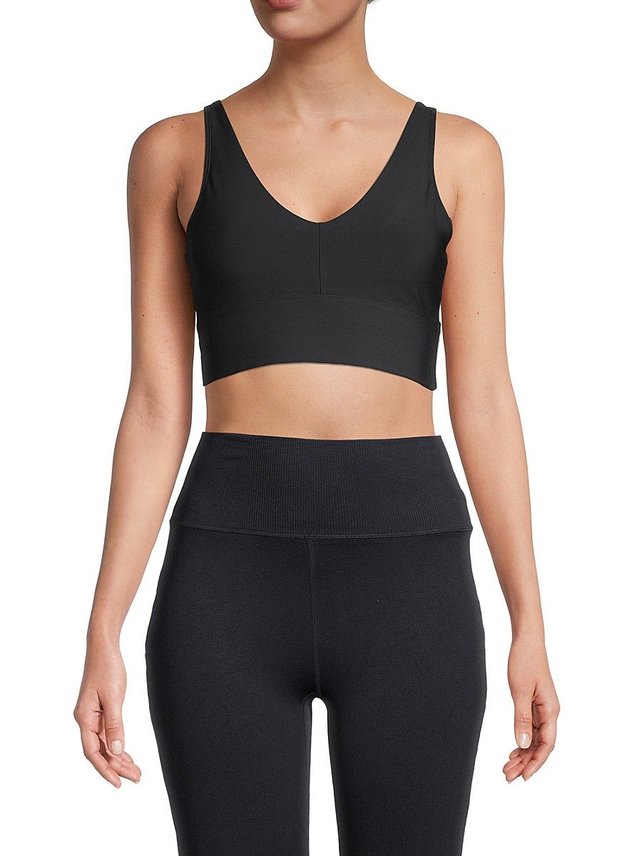 Pure Navy Women's Solid-Hued Sports Bra - Black - Size S | Saks Fifth Avenue OFF 5TH (Pmt risk)