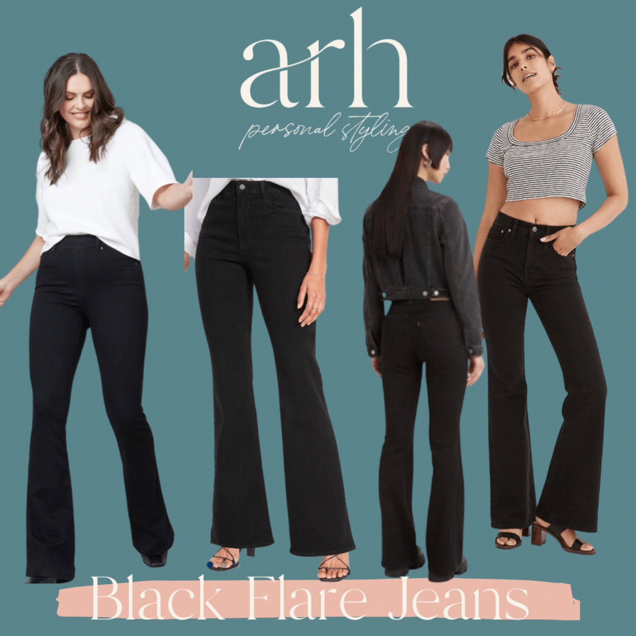Black flare denim 

#LTKSeasonal #LTKstyletip
