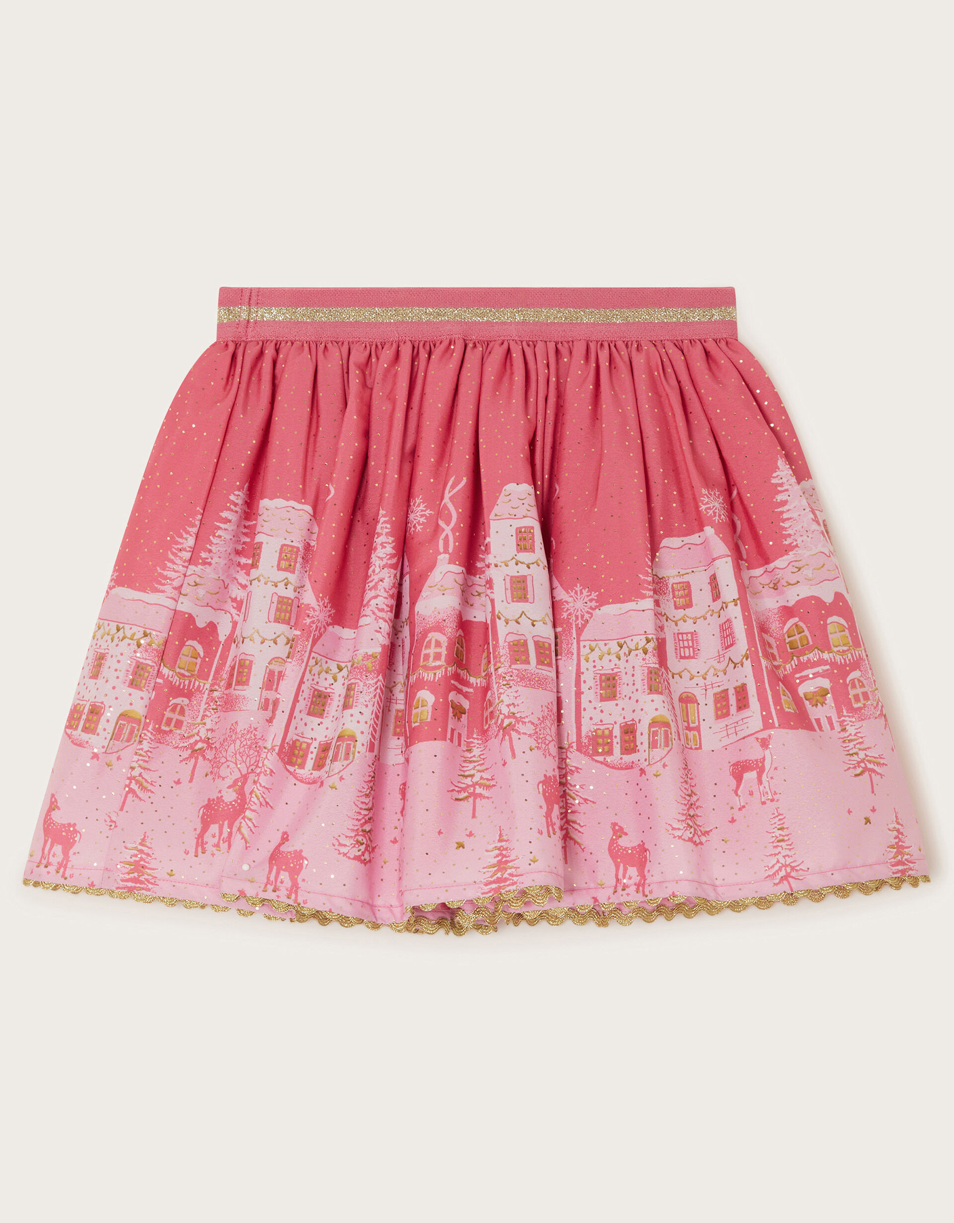 Christmas Street Print Skirt  Pink | Monsoon (UK)