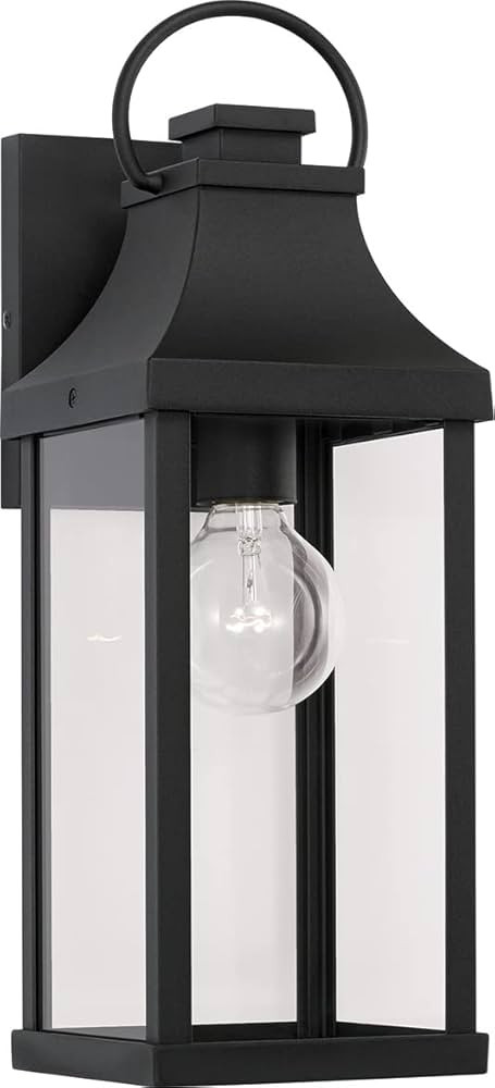 Capital Lighting 946411BK Bradford Clear Glass Outdoor Wall Lantern, 1-Light 100 Watt, 17" H x 6"... | Amazon (US)