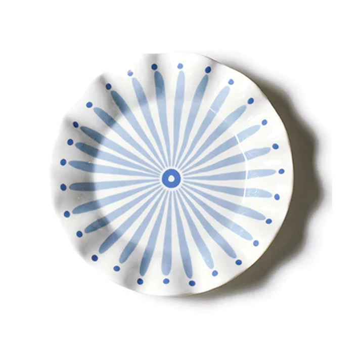 Iris Blue Burst Ruffle Salad Plate, Set of 4 | Coastal Bleu