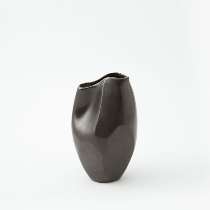 Pinched Black Ceramic Vases | West Elm (US)